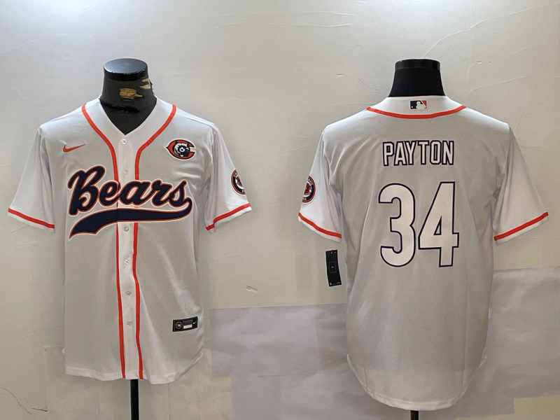 Men's Chicago Bears Walter Payton #34 White Jersey